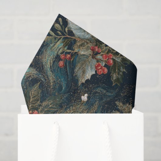 Vintage Kerst Elegante Sparkle Tissuepapier (Cadeauzakje)