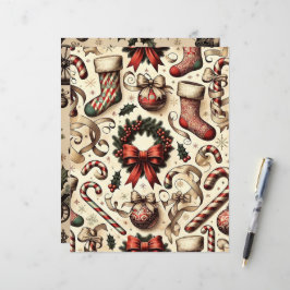 Vintage Kerst Ephemera Scrapbook Papier