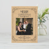 Vintage kerst foto feestdagenkaart (Staand voorkant)