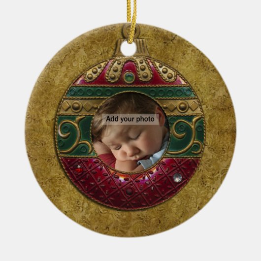 Vintage Kerst Foto Ornament (Voorkant)