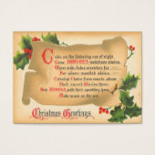 Vintage Kerst Gedicht Gift Labels Visitekaartje (Voorkant)