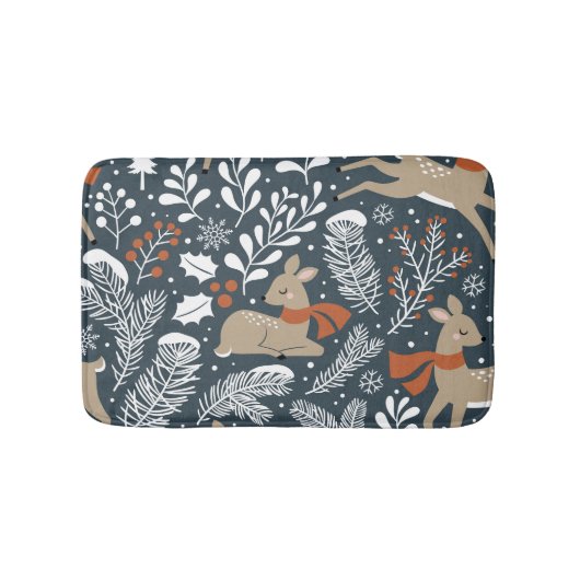 Vintage kerst hert, feestelijk ontwerp badmat (Voorkant)