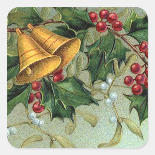 Vintage Kerst Holly bessen - Sticker (Voorkant)
