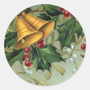 Vintage Kerst Holly bessen - Sticker