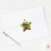 Vintage Kerst Holly Star Stickers (Envelop)