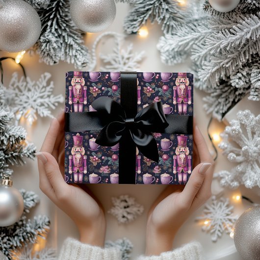 Vintage kerst inpakpapier notenkrakerpapier