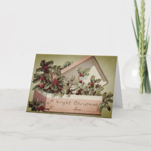Vintage kerst Kaart doos van Holly
