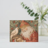 Vintage Kerst Kaart |  Santa briefkaart (Staand voorkant)