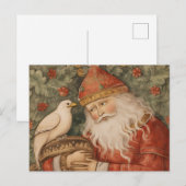 Vintage Kerst Kaart |  Santa briefkaart (Voorkant / Achterkant)