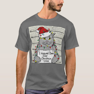 Vintage Kerst Kat Feestelijke Retro T-shirt