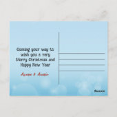 Vintage kerst locomotief Briefkaart (Achterkant)