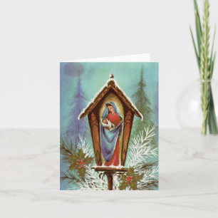 Vintage kerst Madonna en kind Kaart