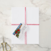 Vintage Kerst Mistletoe & Bells Cadeaulabel (Met Touw)