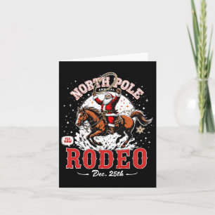 Vintage Kerst Noordpool Rodeo Funny Santa Koe Kaart