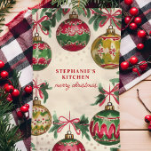 Vintage kerst Ornament gepersonaliseerd Theedoek
