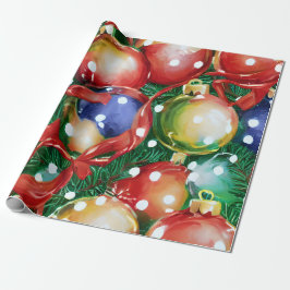 Vintage Kerst Ornament wrapping papier