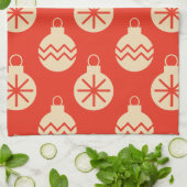 Vintage Kerst Ornamenten Modern Theedoek (Gevouwen)