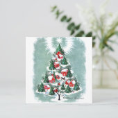 Vintage Kerst Paard Sleigh Vakantie Kaart (Staand voorkant)