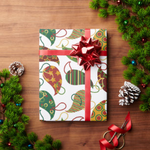 Vintage Kerst Paisley Cadeaupapier