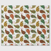 Vintage Kerst Paisley Cadeaupapier (Vlak)