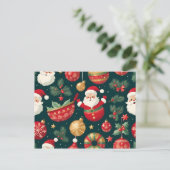 Vintage kerst poster briefkaart (Staand voorkant)