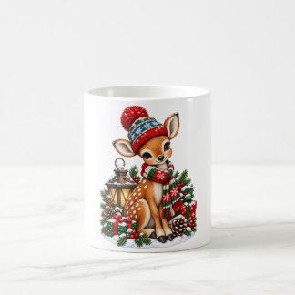 Vintage Kerst Rendier Retro Winter Vakantie Koffiemok