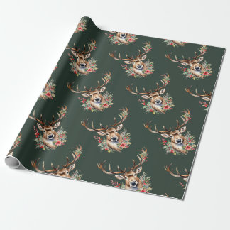 Vintage Kerst Rendier Wrapping Papier