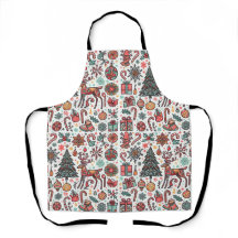Vintage kerst retro kerstboom cadeau Schort