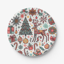 Vintage Kerst Retro Tree Gift Paper Borden