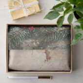 Vintage Kerst rode kaarsen hulstbes Tissuepapier (Geschenk)