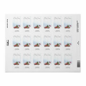 Vintage Kerst Rode Vrachtwagen Retouradres Etiket (Full Sheet)