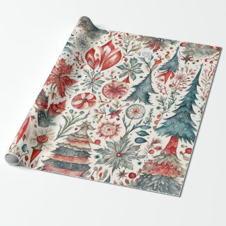 Vintage kerst Scandinavisch ontwerp Cadeaupapier