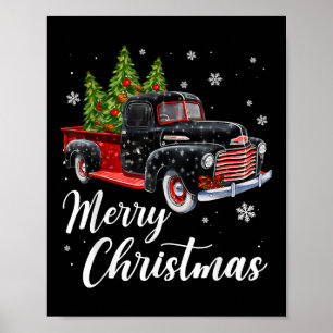 Vintage Kerst Shirt Tree op Auto rode Truck Poster