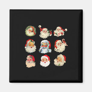 Vintage kerst sinterklaas gezichten leuke ouderwet magneet