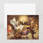 Vintage Kerst Speelgoed en Teddy Bears Uitnodiging (Voorkant / Achterkant)