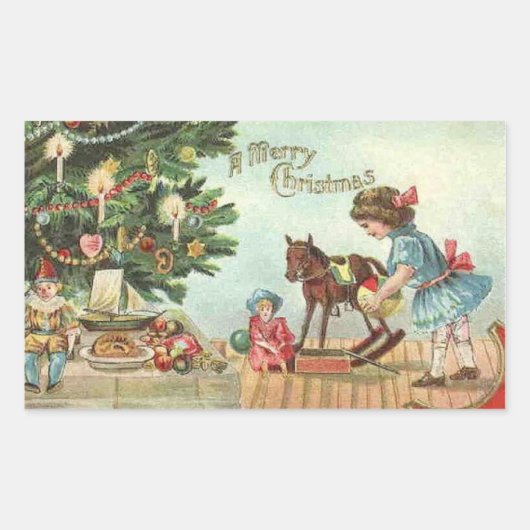 Vintage Kerst Sticker (Voorkant)