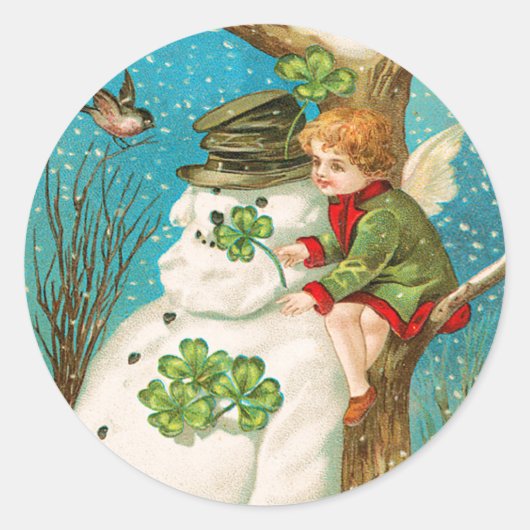 Vintage Kerst sticker (Voorkant)