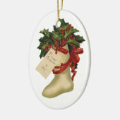 Vintage Kerst Stocking Keramisch Ornament (Links)