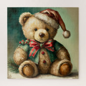 Vintage kerst teddybeer legpuzzel (Verticaal)