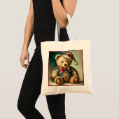 Vintage kerst teddybeer tote bag (Voorkant (product))