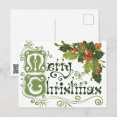 Vintage Kerst Vakantie Briefkaart (Voorkant / Achterkant)