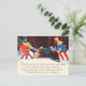 Vintage Kerst Vakantie Briefkaart (Staand voorkant)