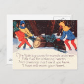 Vintage Kerst Vakantie Briefkaart (Voorkant / Achterkant)