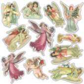Vintage kerst, Victoriaans engelen Sticker (Voorkant)