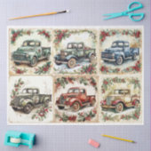 Vintage Kerst Vrachtwagen Pleinen Tissuepapier (Craft)