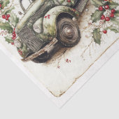 Vintage Kerst Vrachtwagen Pleinen Tissuepapier (Detail)