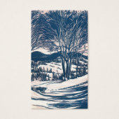 Vintage Kerst, Winter Sneeuw Berglandschap Visitekaartjes (Voorkant)