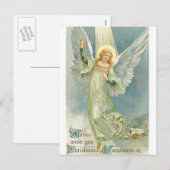 Vintage KerstAngel Feestdagenkaart (Voorkant / Achterkant)