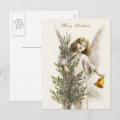 Vintage KerstAngel Feestdagenkaart (Voorkant / Achterkant)