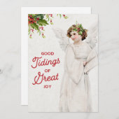 Vintage KerstAngel Feestdagenkaart (Voorkant / Achterkant)